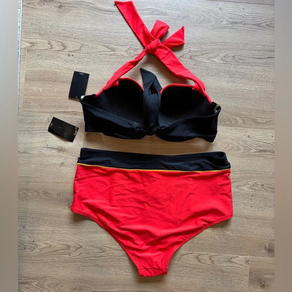 NWT Disney Mickey Mouse Halter Swim Bikini 2PC Plus Size 2X - Picture 9 of 14